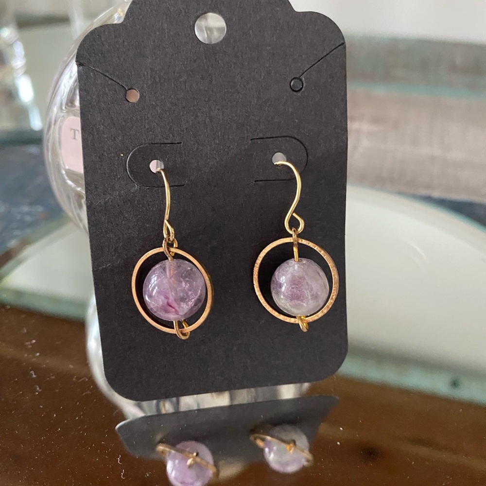 Lavender dangly earrings